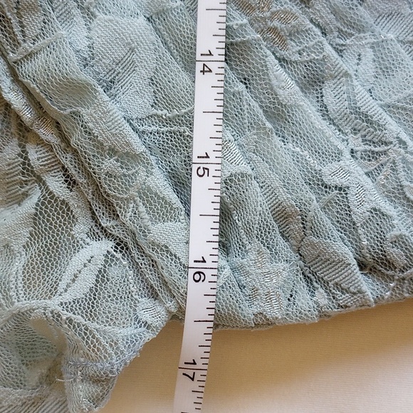 ASOS Lace & Crepe Midi Dress 6 Lined Pale Aqua Blue - Picture 5 of 7